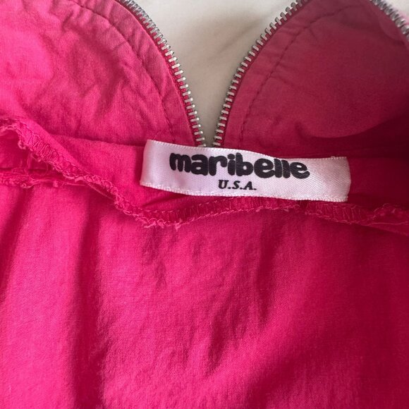 Vintage Y2K Maribelle Padded Bra Zip Ruffle Collar Detail Studded Pink Top XL - Picture 12 of 16